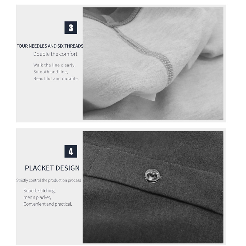 أطقم ملابس داخلية حرارية للرجال برقبة متوسطة