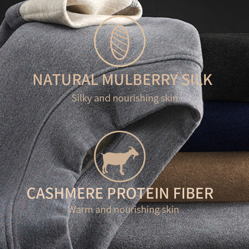 طقم ملابس داخلية حرارية للرجال برقعة رقبة دائرية